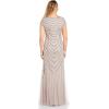imageAdrianna Papell Womens Bell Sleeve Tie Front DressMarble