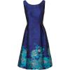 imageAdrianna Papell Womens Border Jacquard DressBlue Teal Multi