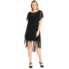 imageAdrianna Papell Womens Chiffon Overlay Draped DressBlack