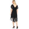 imageAdrianna Papell Womens Chiffon Overlay Draped DressBlack