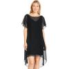 imageAdrianna Papell Womens Chiffon Overlay Draped DressBlack