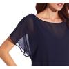 imageAdrianna Papell Womens Chiffon Overlay Draped DressNavy