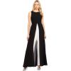 imageAdrianna Papell Womens Crepe Overlay Jumpsuit BlackIvory 16