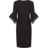 imageAdrianna Papell Womens Knit Crepe Tiered Sleeve DressBlack