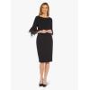 imageAdrianna Papell Womens Knit Crepe Tiered Sleeve DressBlack