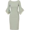 imageAdrianna Papell Womens Knit Crepe Tiered Sleeve DressIcy Sage