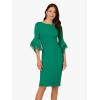 imageAdrianna Papell Womens Knit Crepe Tiered Sleeve DressRadiant Emerald