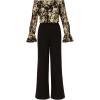 imageAdrianna Papell Womens Lace and Crepe JumpsuitBlackGold