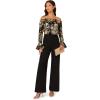 imageAdrianna Papell Womens Lace and Crepe JumpsuitBlackGold