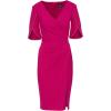 imageAdrianna Papell Womens Off Shoulder Cape DressHot Orchid