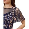 imageAdrianna Papell Womens Off Shoulder Cape DressNavyBlush