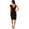 imageAdrianna Papell Womens Short Ruffle Crepe DressBlack