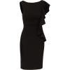 imageAdrianna Papell Womens Short Ruffle Crepe DressBlack