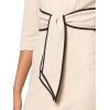 imageAdrianna Papell Womens Tipped Crepe Tie DressAlabasterBlack
