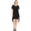 imageAdrianna Papell Womens Chiffon Overlay Draped DressBlack