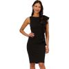 imageAdrianna Papell Womens Short Ruffle Crepe DressBlack