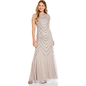 imageAdrianna Papell Womens Bell Sleeve Tie Front DressMarble