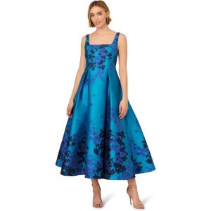 imageAdrianna Papell Womens Border Jacquard DressTeal Multi