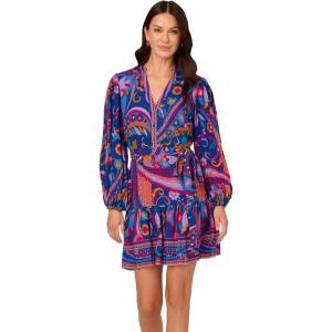 imageAdrianna Papell Womens Printed Short DressBlue Multi
