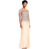 imageAdrianna Papell Womens 34 Sleeve Beaded Illusion Gown with Sweetheart NecklineRosegold