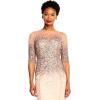 imageAdrianna Papell Womens 34 Sleeve Beaded Illusion Gown with Sweetheart NecklineRosegold