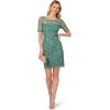 imageAdrianna Papell Womens Beaded Floral Short DressGreen Slate