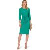 imageAdrianna Papell Womens Knit Crepe Tie Waist SheathBotanic Green