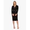 imageAdrianna Papell Womens Knit Crepe Tuxedo Wrap DressBlack