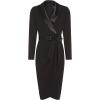 imageAdrianna Papell Womens Knit Crepe Tuxedo Wrap DressBlack