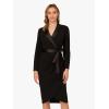 imageAdrianna Papell Womens Knit Crepe Tuxedo Wrap DressBlack