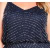 imageAdrianna Papell Womens Long Beaded Blouson GownNavy