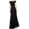 imageAdrianna Papell Womens Off The Shoulder Sequin Beaded GownBlack