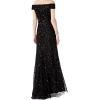 imageAdrianna Papell Womens Off The Shoulder Sequin Beaded GownBlack