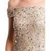 imageAdrianna Papell Womens Off The Shoulder Sequin Beaded GownChampagne