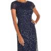 imageAdrianna Papell Womens ShortSleeve All Over Sequin GownCharcoal