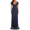 imageAdrianna Papell Womens ShortSleeve All Over Sequin GownCharcoal