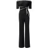 imageAdrianna Papell womens Knit Crepe Tie JumpsuitBlack
