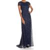 imageAdrianna Papell Womens ShortSleeve All Over Sequin GownCharcoal