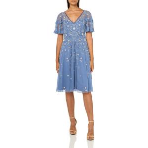 imageAdrianna Papell Womens Beaded Midi DressFrench Blue