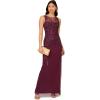 imageAdrianna Papell Womens Beaded Column Long DressCassis