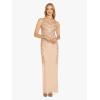 imageAdrianna Papell Womens Beaded Column Long DressRose Gold