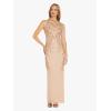 imageAdrianna Papell Womens Beaded Column Long DressRose Gold