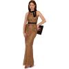 imageAdrianna Papell Womens Beaded Halter Long DressCopper