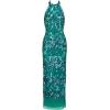 imageAdrianna Papell Womens Beaded Halter Long DressExotic Jade