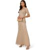 imageAdrianna Papell Womens Beaded Mesh Long DressBiscotti
