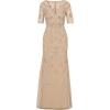 imageAdrianna Papell Womens Beaded Mesh Long DressBiscotti