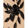 imageAdrianna Papell Womens Beaded Mesh Long DressBlackNude