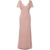 imageAdrianna Papell Womens Beaded Mesh Long DressCameo