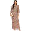 imageAdrianna Papell Womens Beaded Mesh Long DressStone