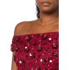imageAdrianna Papell Womens Off Shoulder Beaded DressCranberry